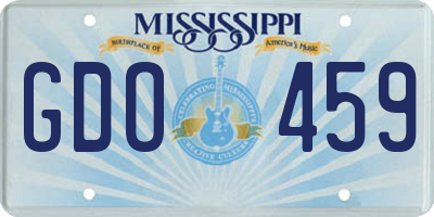 MS license plate GDO459