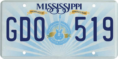 MS license plate GDO519