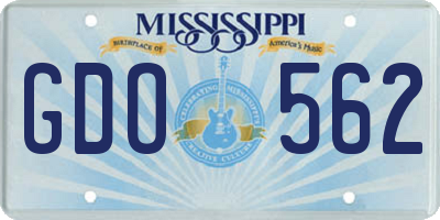 MS license plate GDO562