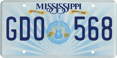 MS license plate GDO568