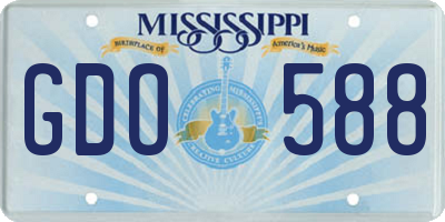 MS license plate GDO588