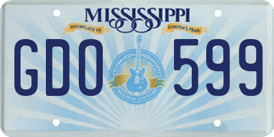 MS license plate GDO599