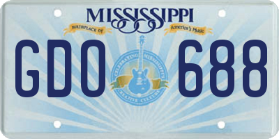 MS license plate GDO688