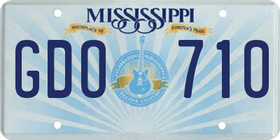 MS license plate GDO710