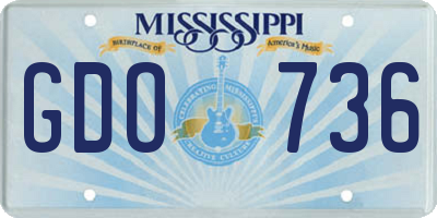 MS license plate GDO736