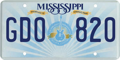 MS license plate GDO820