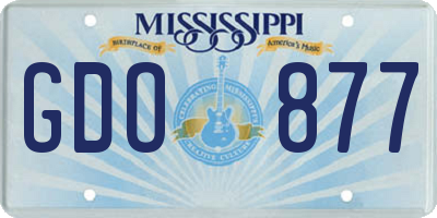 MS license plate GDO877