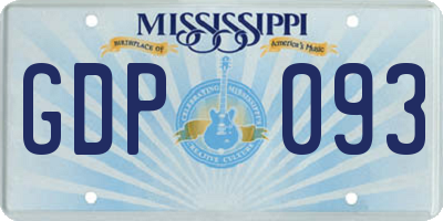 MS license plate GDP093