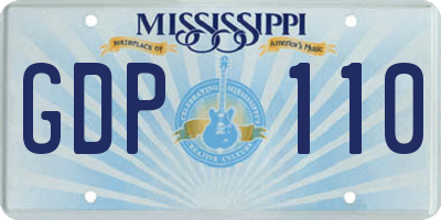 MS license plate GDP110