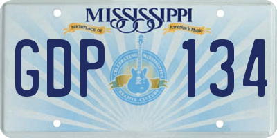MS license plate GDP134