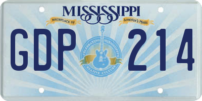 MS license plate GDP214