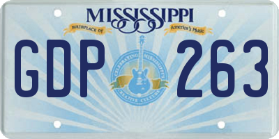 MS license plate GDP263