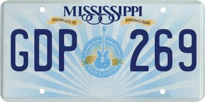 MS license plate GDP269