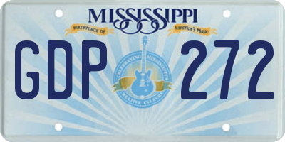 MS license plate GDP272