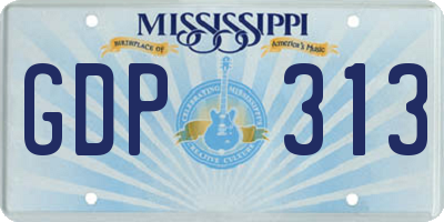 MS license plate GDP313