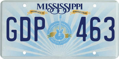 MS license plate GDP463