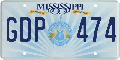 MS license plate GDP474