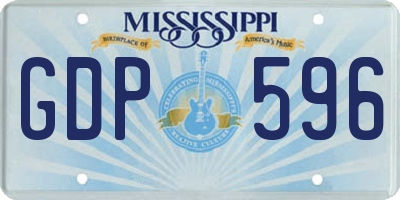 MS license plate GDP596