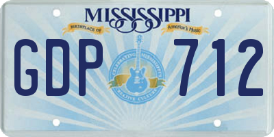 MS license plate GDP712
