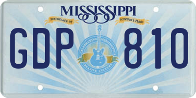 MS license plate GDP810