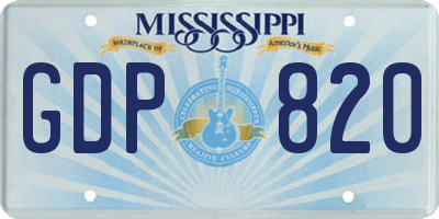 MS license plate GDP820