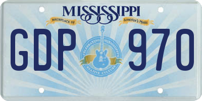 MS license plate GDP970