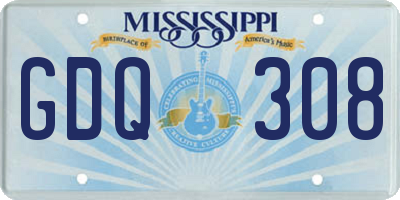 MS license plate GDQ308