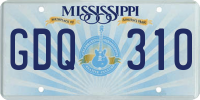 MS license plate GDQ310