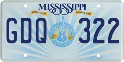 MS license plate GDQ322