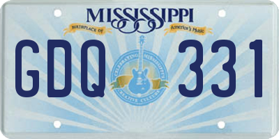 MS license plate GDQ331