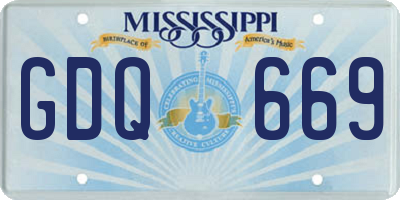 MS license plate GDQ669