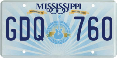 MS license plate GDQ760