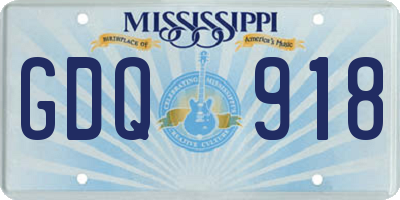 MS license plate GDQ918