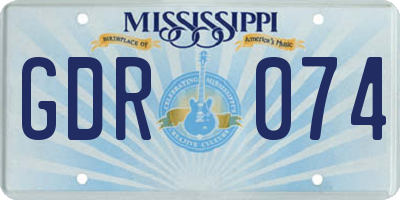 MS license plate GDR074