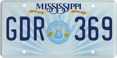 MS license plate GDR369