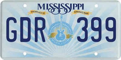 MS license plate GDR399