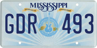 MS license plate GDR493