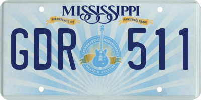 MS license plate GDR511