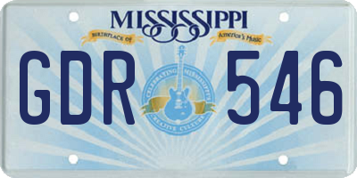 MS license plate GDR546