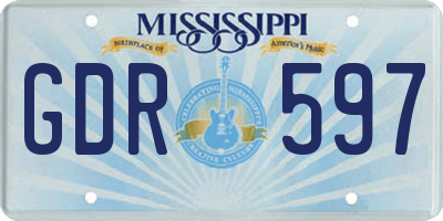 MS license plate GDR597