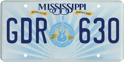 MS license plate GDR630