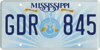 MS license plate GDR845