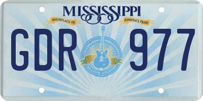 MS license plate GDR977