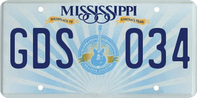 MS license plate GDS034