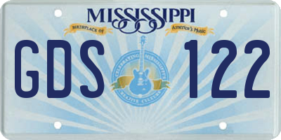 MS license plate GDS122