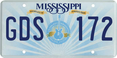 MS license plate GDS172