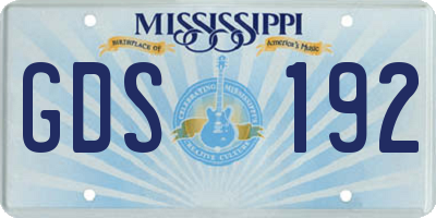 MS license plate GDS192