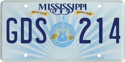 MS license plate GDS214