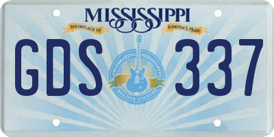 MS license plate GDS337
