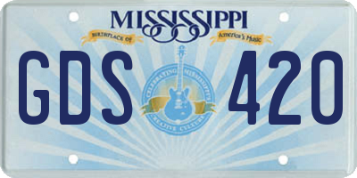 MS license plate GDS420